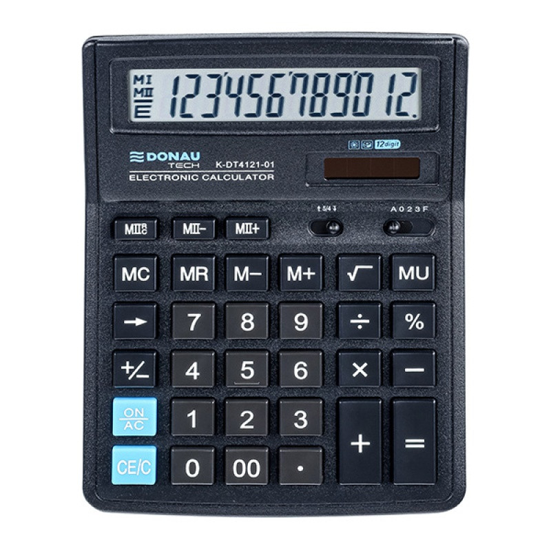 Calculator de birou, 12 digits, 193 x 143 x 38 mm, Donau Tech DT4121 - negru