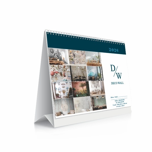 Calendar birou personalizat integral 180x135mm (dimensiune file)