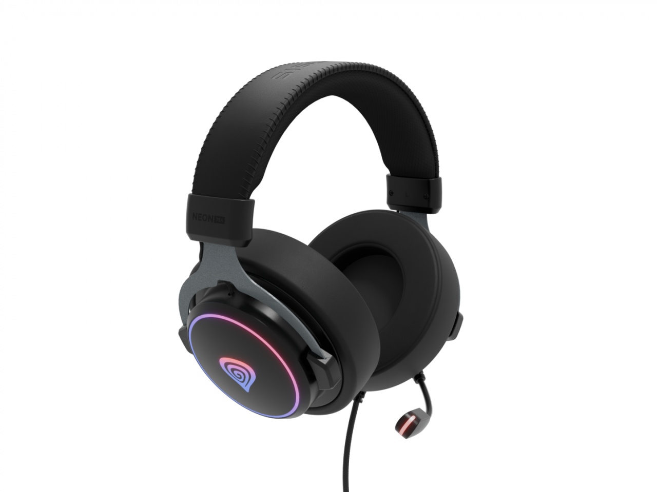 Casti cu fir Genesis Neon 764 negru - 2 | YEO