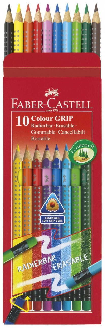 CREIOANE COLORATE 10 CULORI CU GUMA GRIP 2001 FABER-CASTELL - 3 | YEO