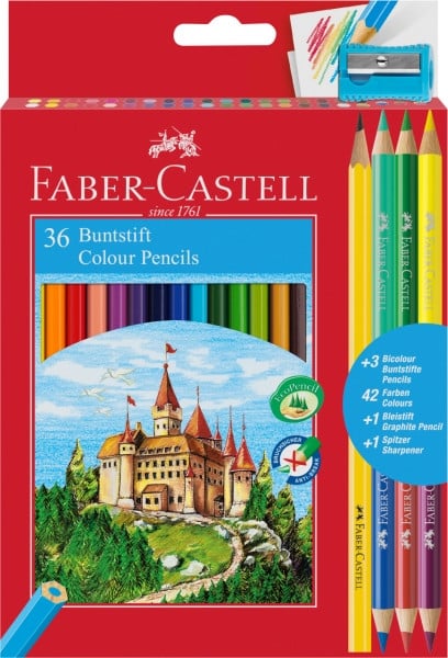 Creioane colorate 36+3+1 culori Eco Faber Castell