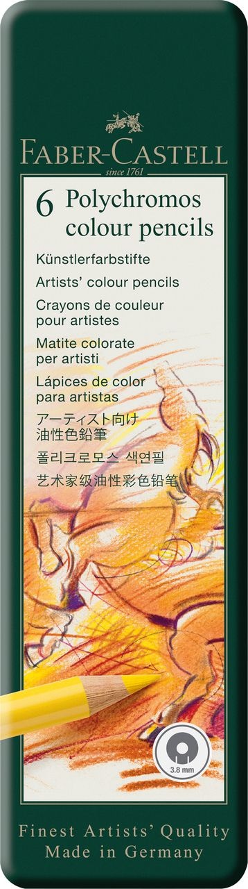 Creioane colorate Faber-castell Polychromos, 6 culori