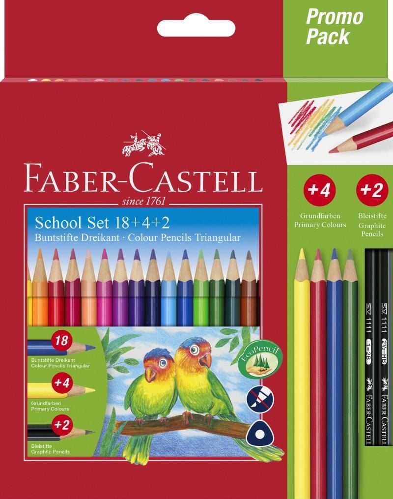 CREIOANE COLORATE TRIUNGHIULARE 18+4+2 PROMO FABER-CASTELL