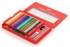 Culori Faber Castell 48/set + 4 Accesorii cutie metal