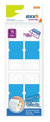 Film index autoadeziv cu tab din hartie, dubla fata, 25 x 72mm, 16 buc/set, Stick