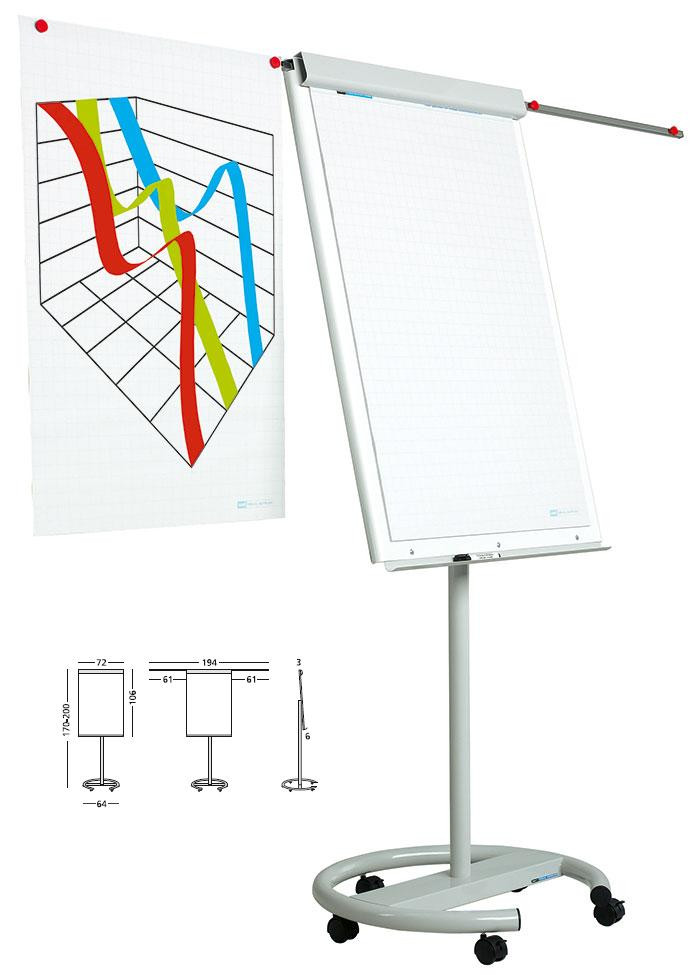 Flipchart magnetic 105x70cm brate laterale rotile Smit Vario