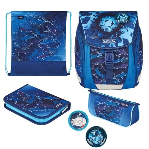Ghiozdan băieți echipat Herlitz FiloLight Plus, motiv Deep Sea