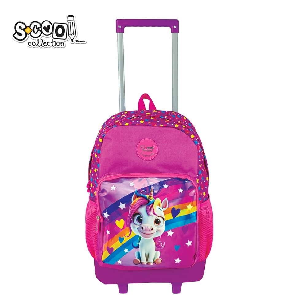Ghiozdan fete neechipat trolley S-COOL UNICORN, 45x32x16.5 cm