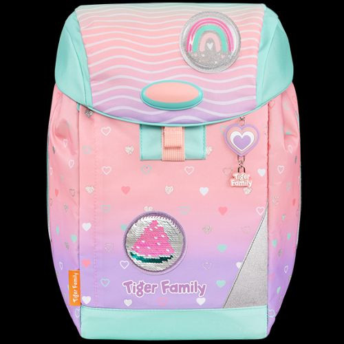 Ghiozdan neechipat Eggie, Motiv Peach Waves, Go Green + Cadou Ghiozdan neechipat Eggie, Motiv Peach Waves, Go Green + Cadou