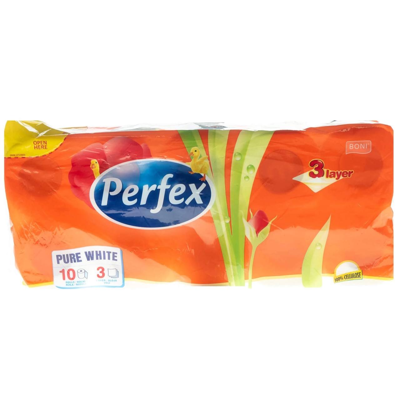 Hârtie igienică, 3 straturi, 10 role/set, Perfex