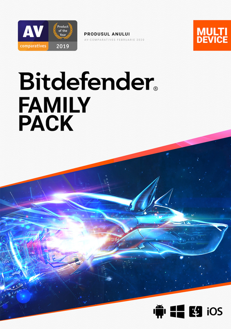 Licenta retail Bitdefender Family Pack - protectie anti-malwarecompleta pentru toata familia, disponibila - 1 | YEO