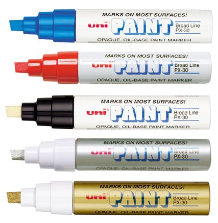 Marker cu vopsea UNI PX-30, 4.0-8.5 mm, vârf teșit, diverse culori