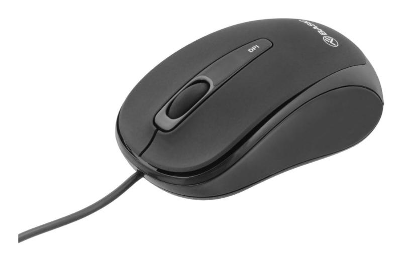 Mouse cu fir Tellur basic, mini, negru - 4 | YEO