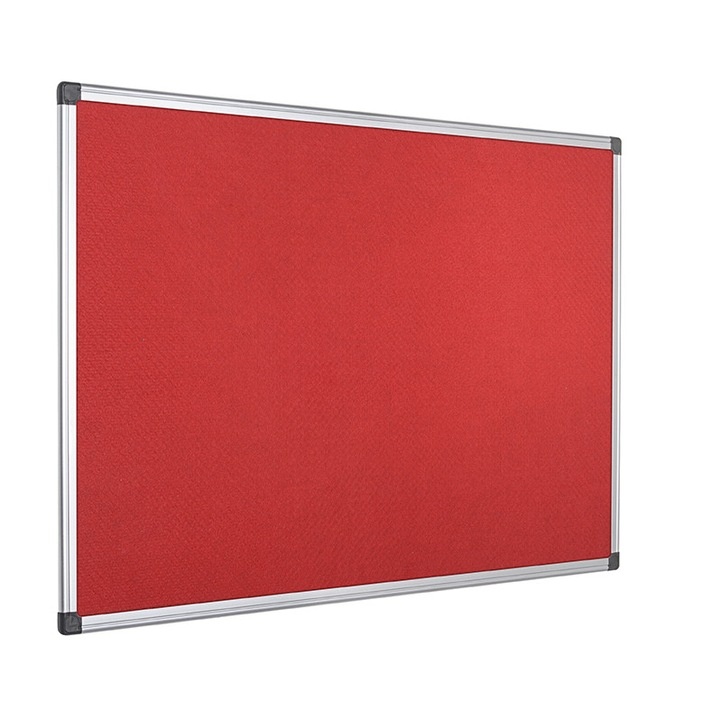 Panou textil, ramă aluminiu, 90x120 cm, roșu, Bi-Office