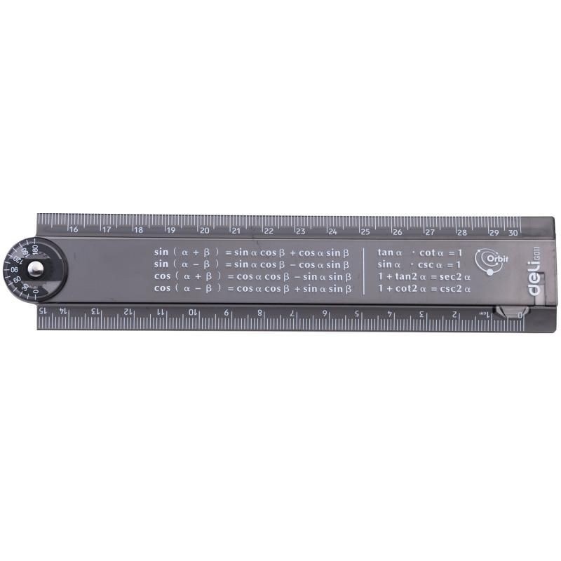 Riglă smart pliabilă Deli, 30 cm, neagră - 3 | YEO