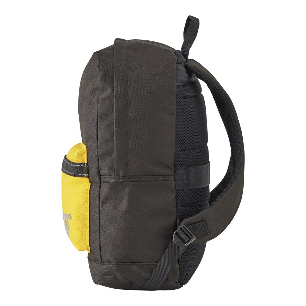 Rucsac CATERPILLAR V Power, cu dungi reflectorizante, material 600D polyester - negru/galben - 1 | YEO