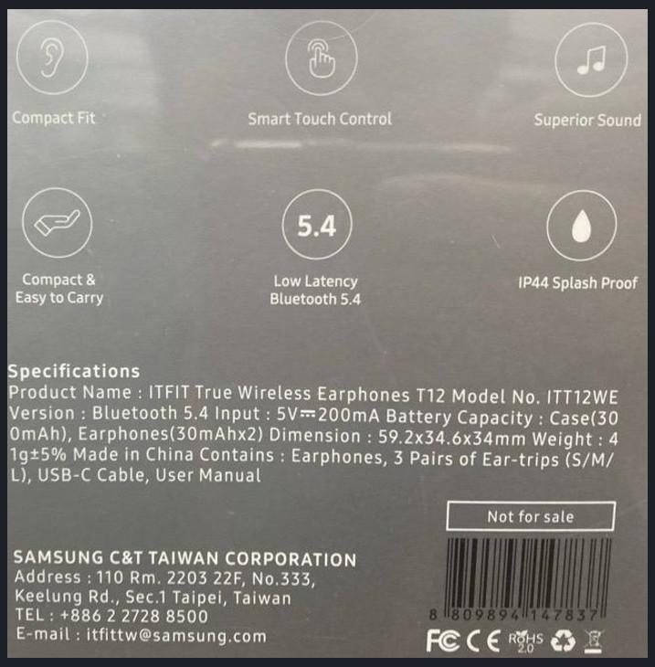 Samsung True Wireless In-Ear Buds T12 Wh - 2 | YEO