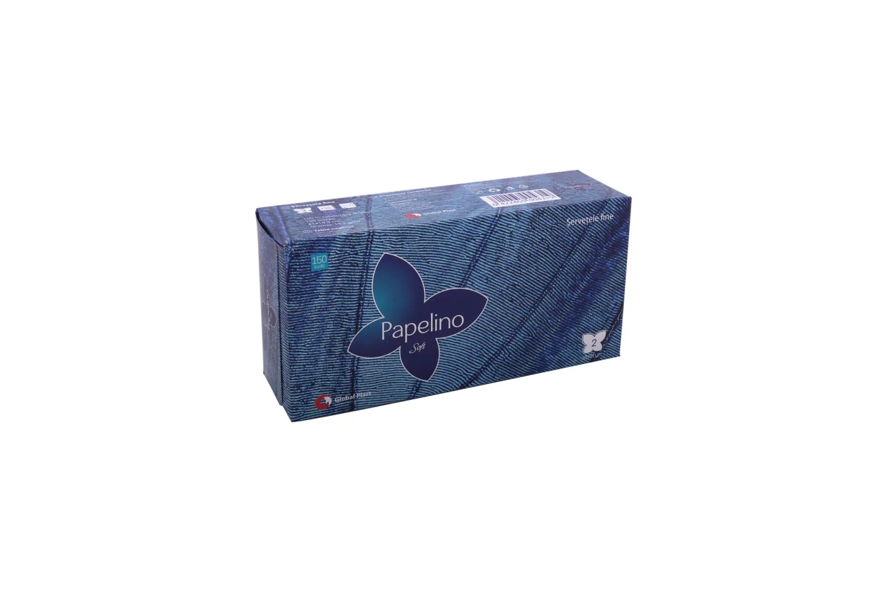 Șervețele cosmetice în cutie, 150 bucăți, 2 straturi, Papelino Soft
