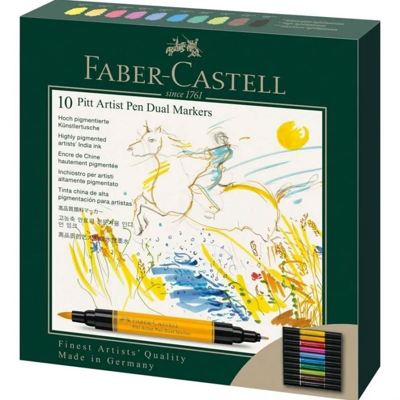 Set 10 Buc Faber-Castell Pitt Artist Pen Dual Marker