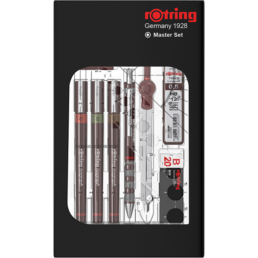 Set 3 Tragator cu Tus Rotring Isograph Master 0.1 / 0.3 / 0.5