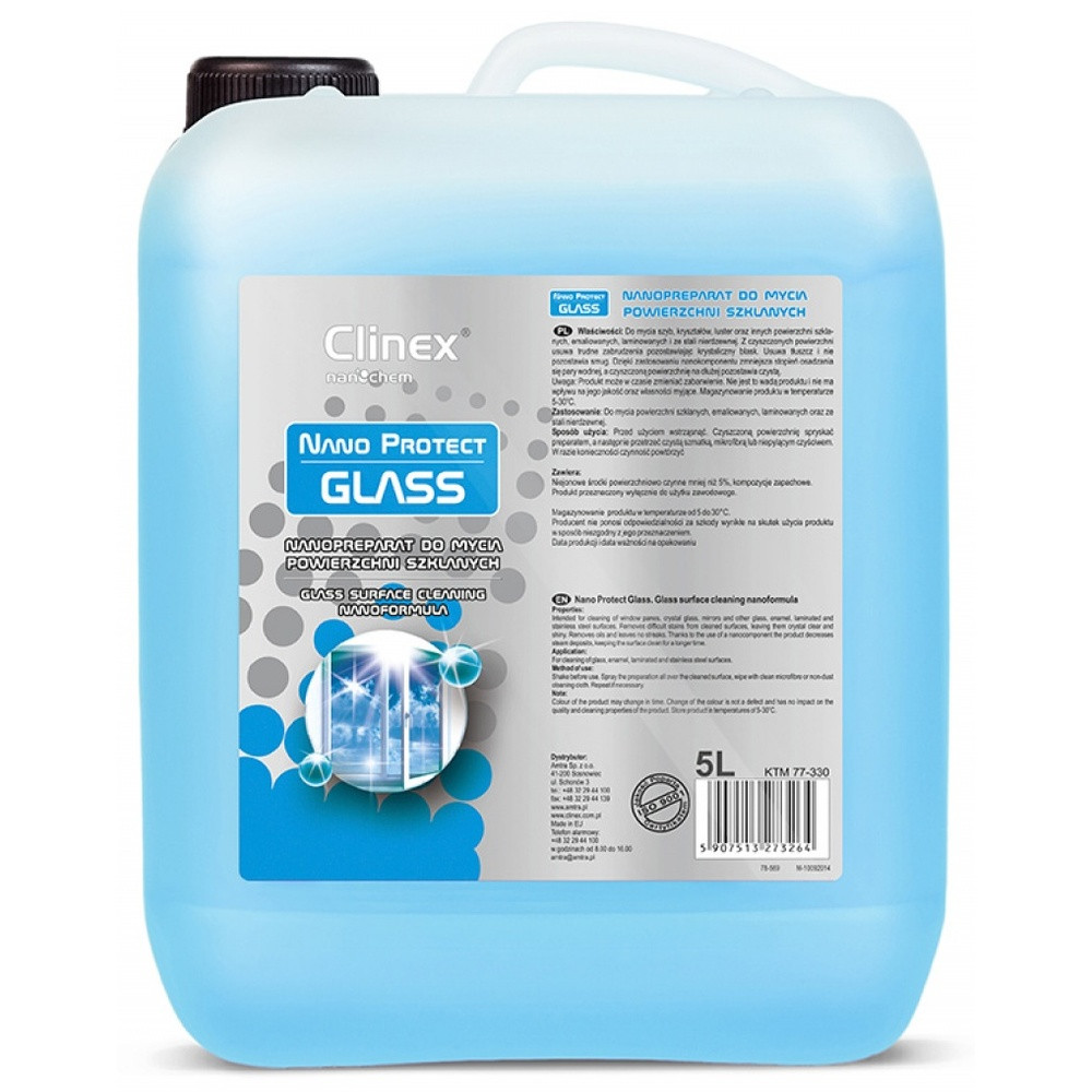 Soluție pentru spălat geamuri Clinex Nano Protect Glass, anti-aburire, 5 litri
