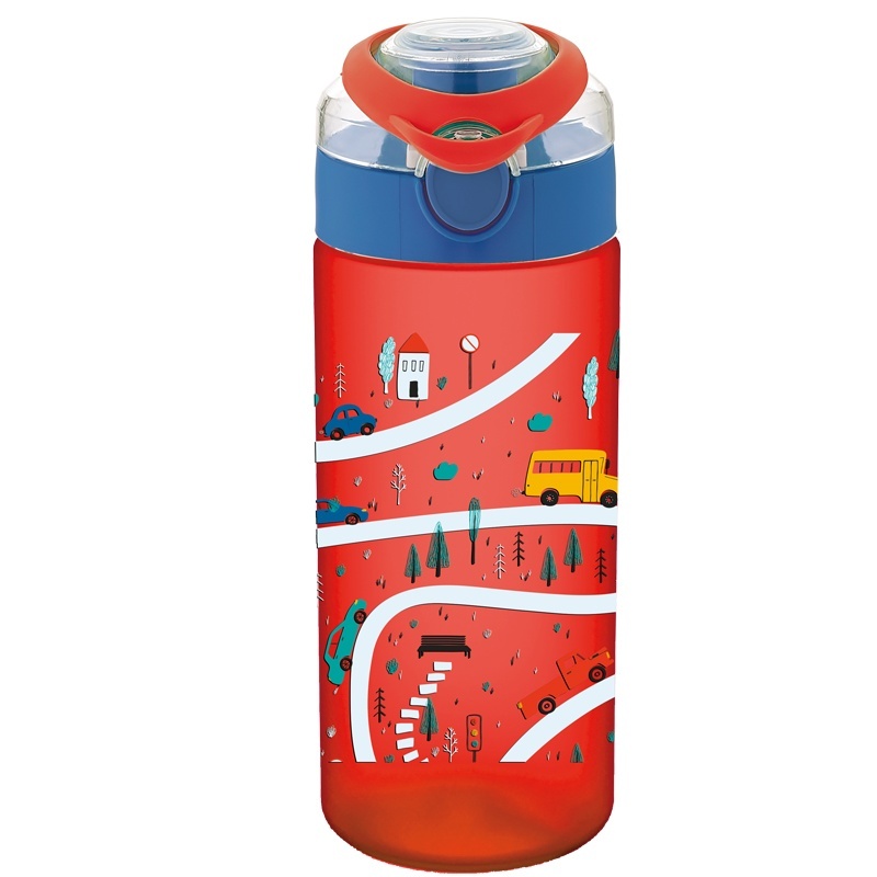 STICLA APA PT COPII TRITAN SOFT TOUCH 500ML CU DESCHIDERE AUTOMATA SI MANER TRANSPORT T-0108 NOKI - 2 | YEO
