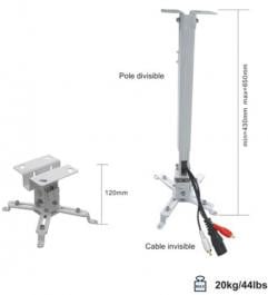 Suport tavan videoproiector, 43-65 cm, negru, reglabil, EATV2