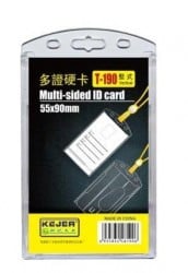 Suport vertical dublu PS pentru ID carduri, 55 x 90 mm, 5 buc/set
