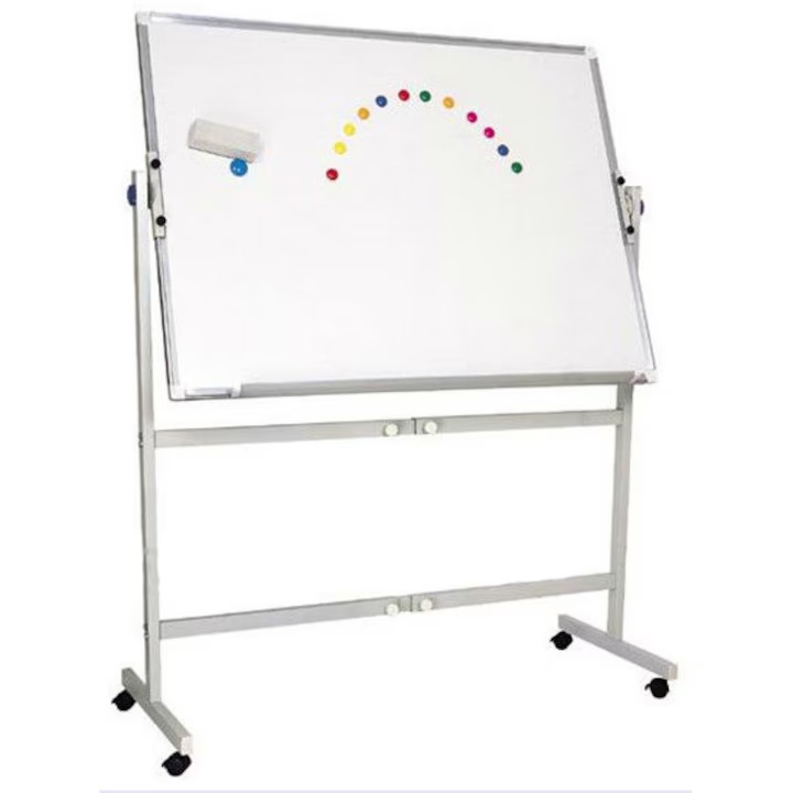 Tablă magnetică rotativăcu 2 fețe, cu stand, ramă aluminiu, Bi-Office - 1 | YEO