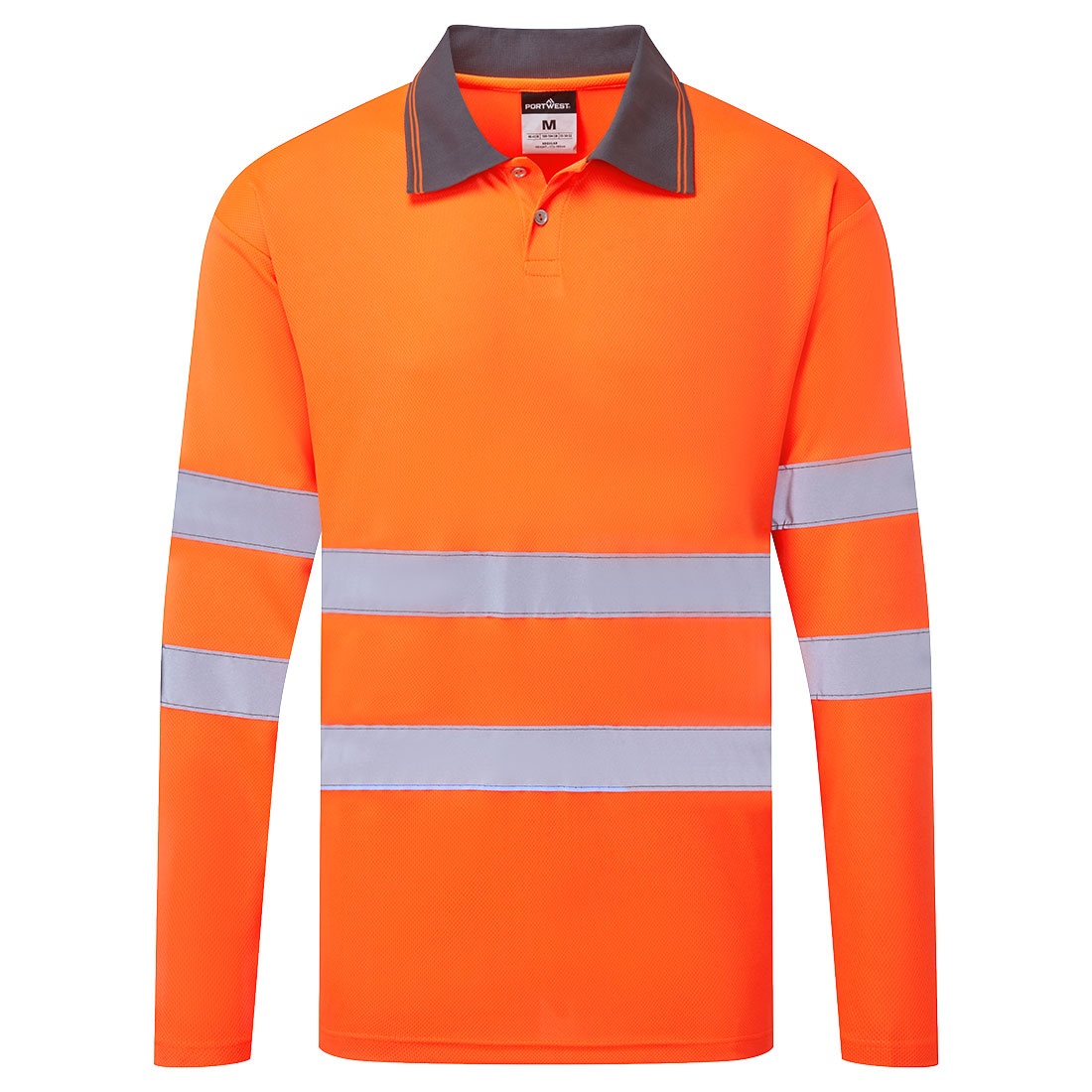 Tricou polo cu mânecă lungă reflectorizant Portwest ES277 ES1 ESSENTIAL Hi-Vis, 100% poliester, 175 gr/mp