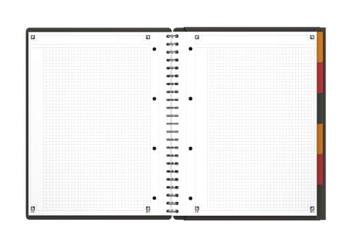 Agendă Oxford Internațional Organiser Book, A4+ 80 file, hârtie Optik 90g/mp, spiră dublă, scribzee, pătrățele, culoare gri - 2 | YEO