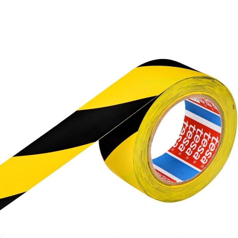 Bandă adezivă pentru marcare Tesa - galben/negru, 50mm x 33 m - 1 | YEO
