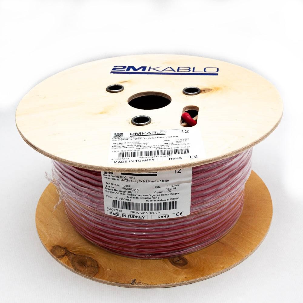 Cablu incendiu JY(St)YLg 2x2x1.5 mm ROSU - 1 | YEO