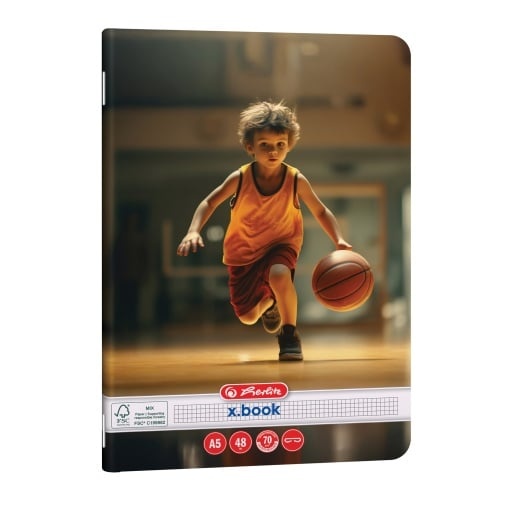 Caiet Herlitz motiv Sports, A5, 48 file, pătrățele - 1 | YEO
