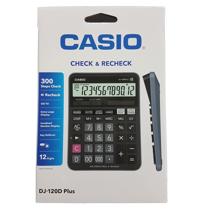 Calculator de birou Casio DJ-120D Plus, 12 digits, 192 x 145 x 35 mm - 2 | YEO