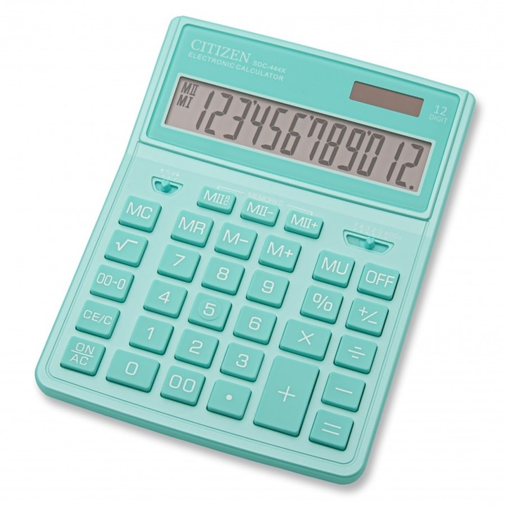Calculator de birou Citizen SDC-444XGN, 12 digits, 155 x 32 x 204 mm