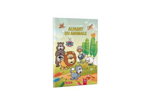 Carte de colorat A4, 16 pagini, Alfabet cu animale