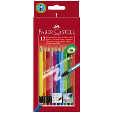 Creioane colorate cu guma 12 culori Eco Faber Castell