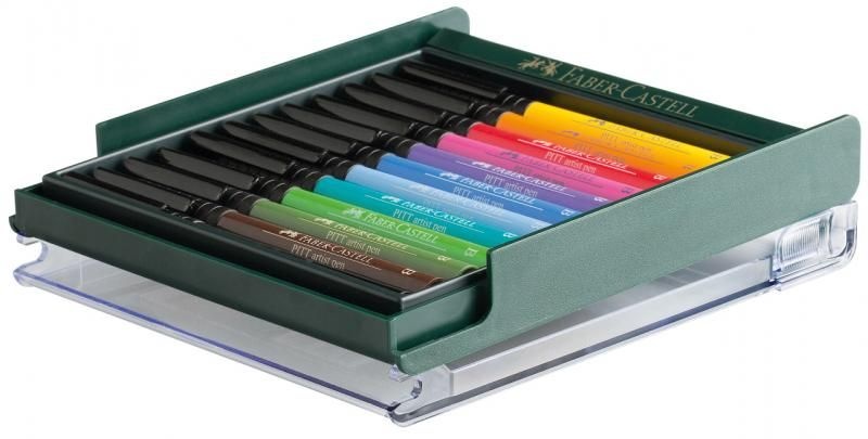Cutie 12 culori Faber-Castell Pitt Artist Pen, nuanțe basic - 2 | YEO