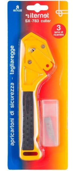 Cutter Artiglio SX-783 - pt. desfacut cartoane, taiat folie stretch si chingi plastic, 3 rezerve