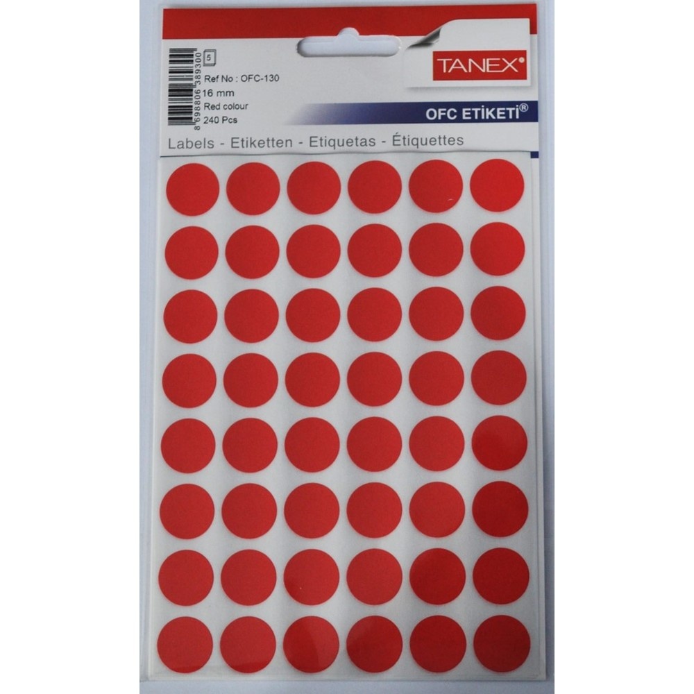 Etichete autoadezive color Tanex, D16 mm, 480 buc/set - 3 | YEO
