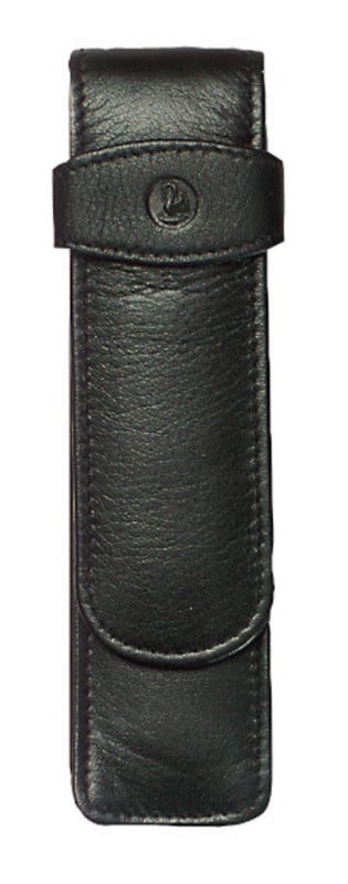 Etui de piele TG21 negru, pentru 2 instrumente de scris