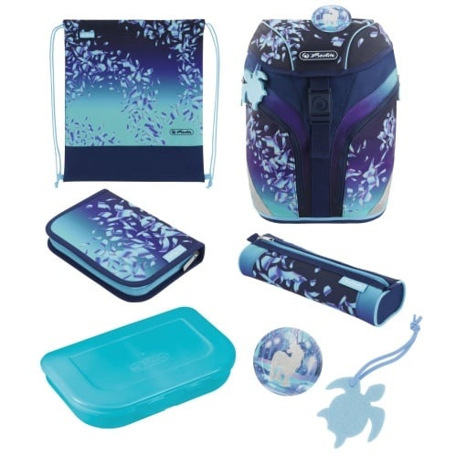 Ghiozdan băieți echipat Herlitz Softlight Plus, GREENline, motiv Blue Ice