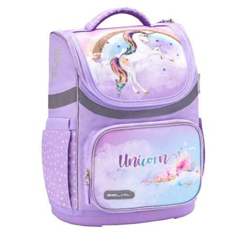 Ghiozdan neechipat mini motiv rainbow unicorn + CADOU