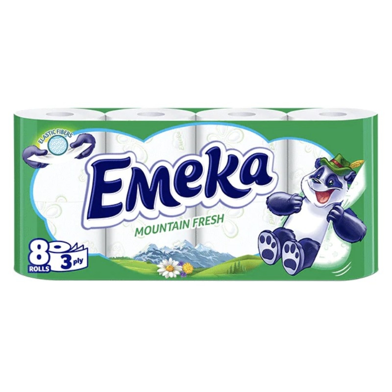 Hârtie igienică Emeka Mountain Fresh, 3 straturi, 8 role