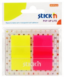 Index autoadeziv, 2 culori neon cu dispenser, Stick