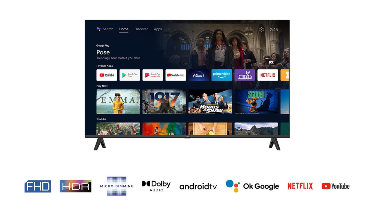 LED TV 4K 40\'\'(101cm) TCL 40FHD790 - 1 | YEO