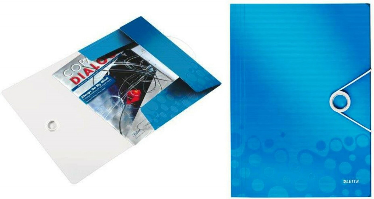 Mapa plastic cu elastic Leitz WOW A4 150 coli culori vibrante - 2 | YEO