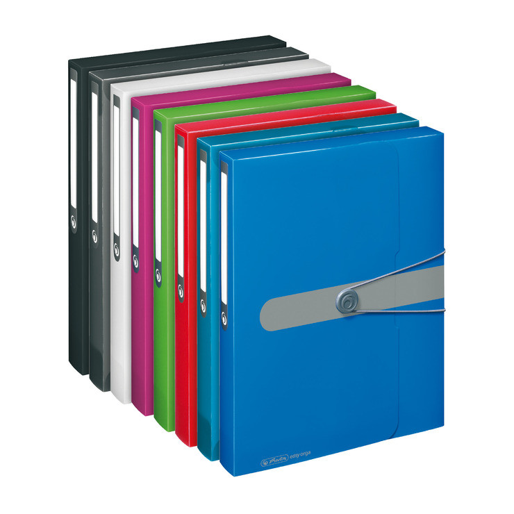 Mapa plastic opacă cu elastic Herlitz Easy Orga A4 lățime cotor 40mm