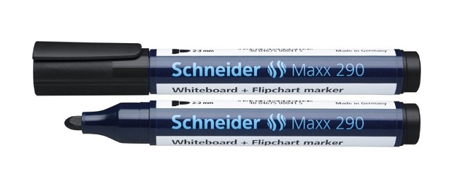 Marker pentru tabla de scris+flipchart Schneider Maxx 290, vârf rotund 2-3mm - negru